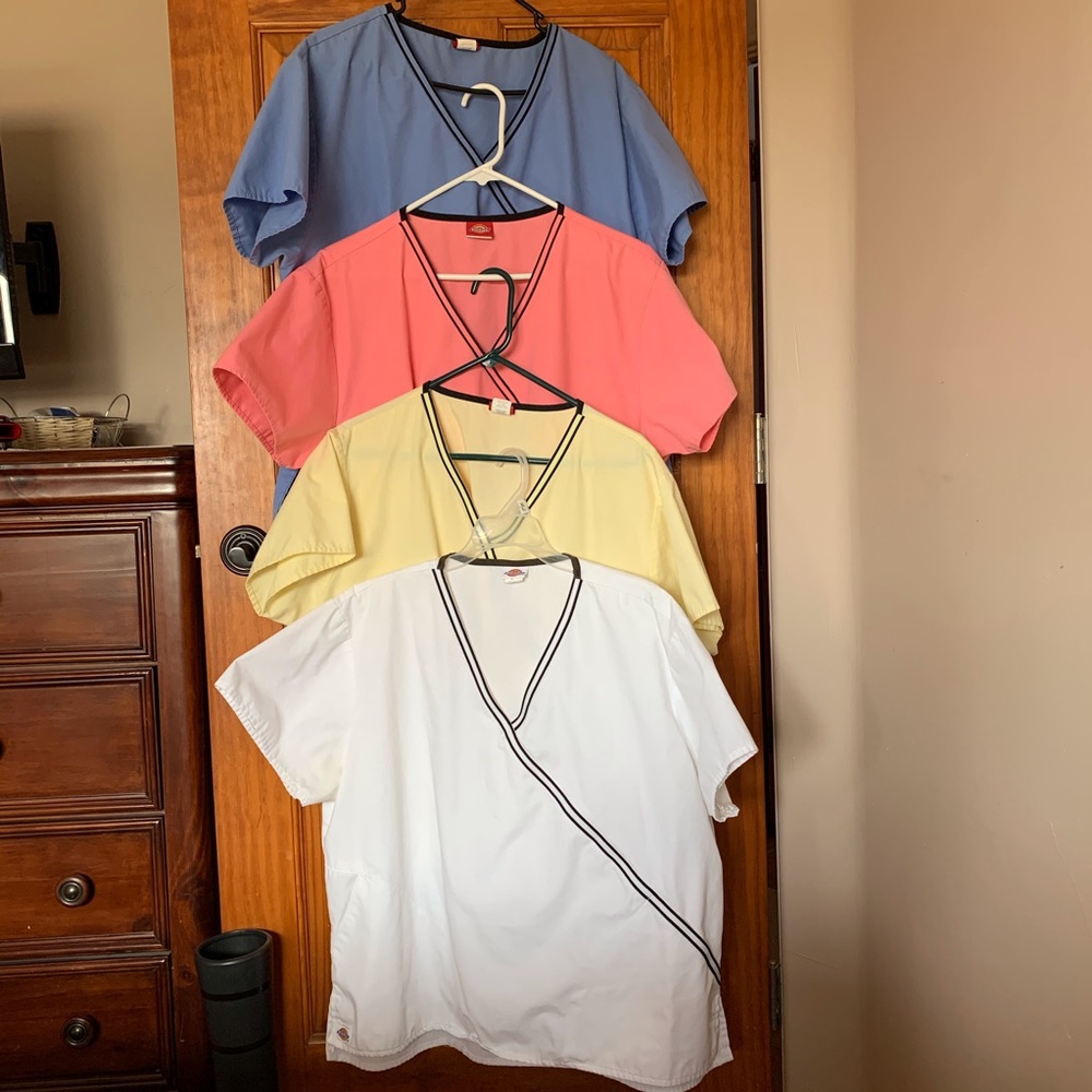 2 Dickies Brand Uniform Shirts XL Scrub Tops